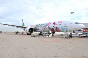 Hello Kitty aircraft arriving at Roissy CDG